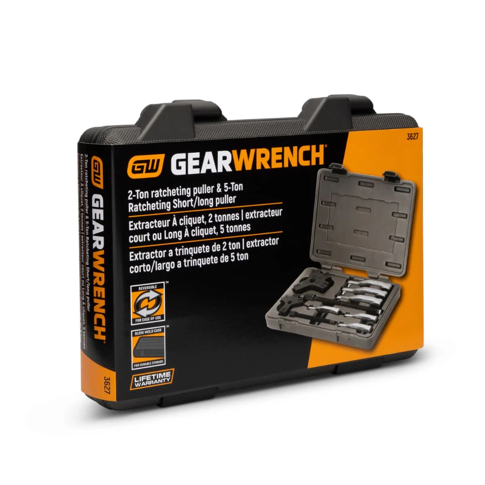 GearWrench 3627 2 & 5 Ton 2 or 3 Jaw Internal/External Ratcheting Puller Set - Image 3