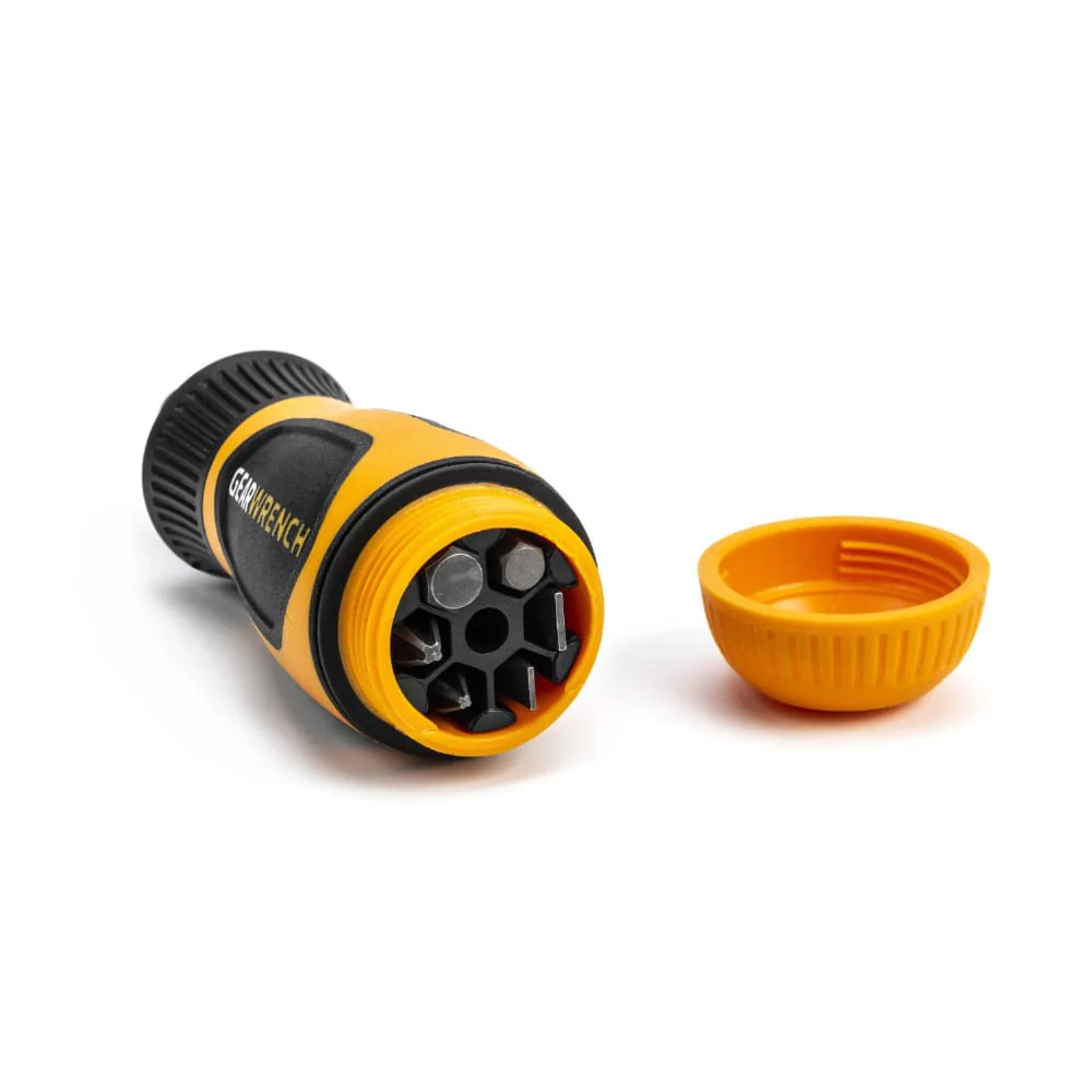 GearWrench 80061R 6-in-1 Stubby Ratcheting Multi-Bit Driver - Compact Multi-Bit Ratcheting Screwdriver with Bit Storage - Image 6
