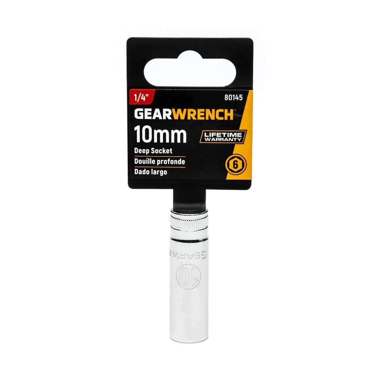 Gearwrench 80145 1/4" Drive 6 Point Deep Metric Socket 10mm - Image 2