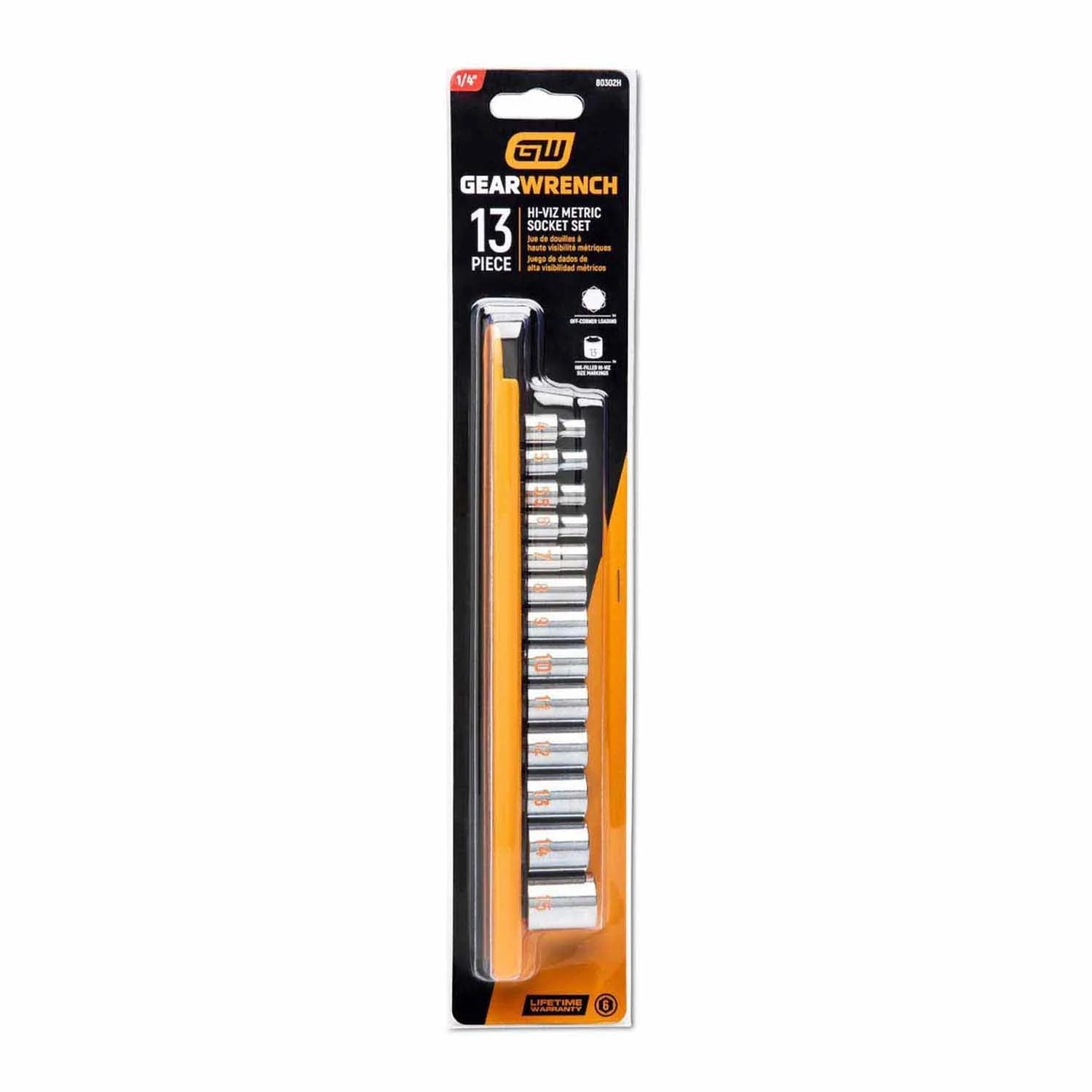 GearWrench 80302H 13 Piece 1/4" Drive 6 Point Metric Hi-Viz Socket Set - Image 3