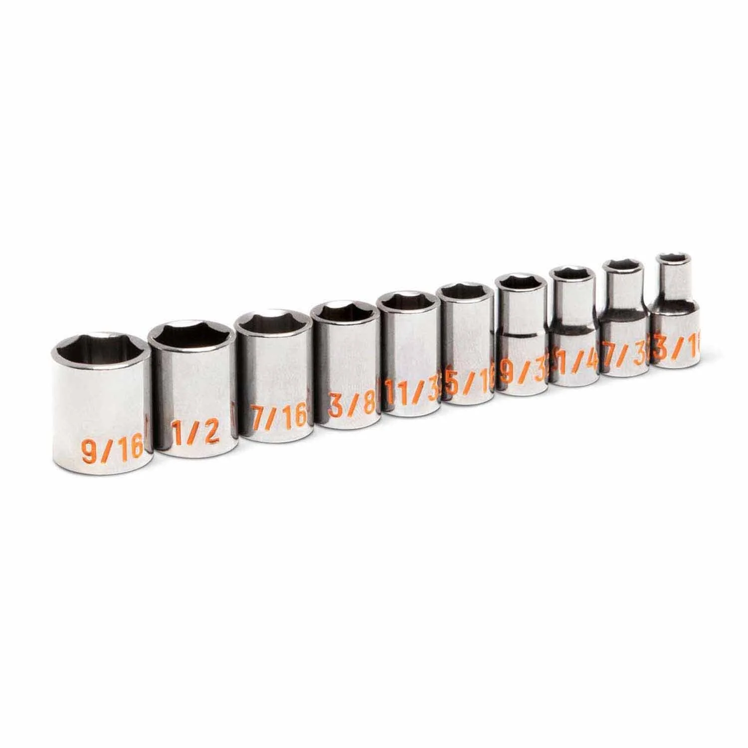 GearWrench 80303H 10 Piece 1/4" Drive 6 Point SAE Hi-Viz Socket Set - Image 3