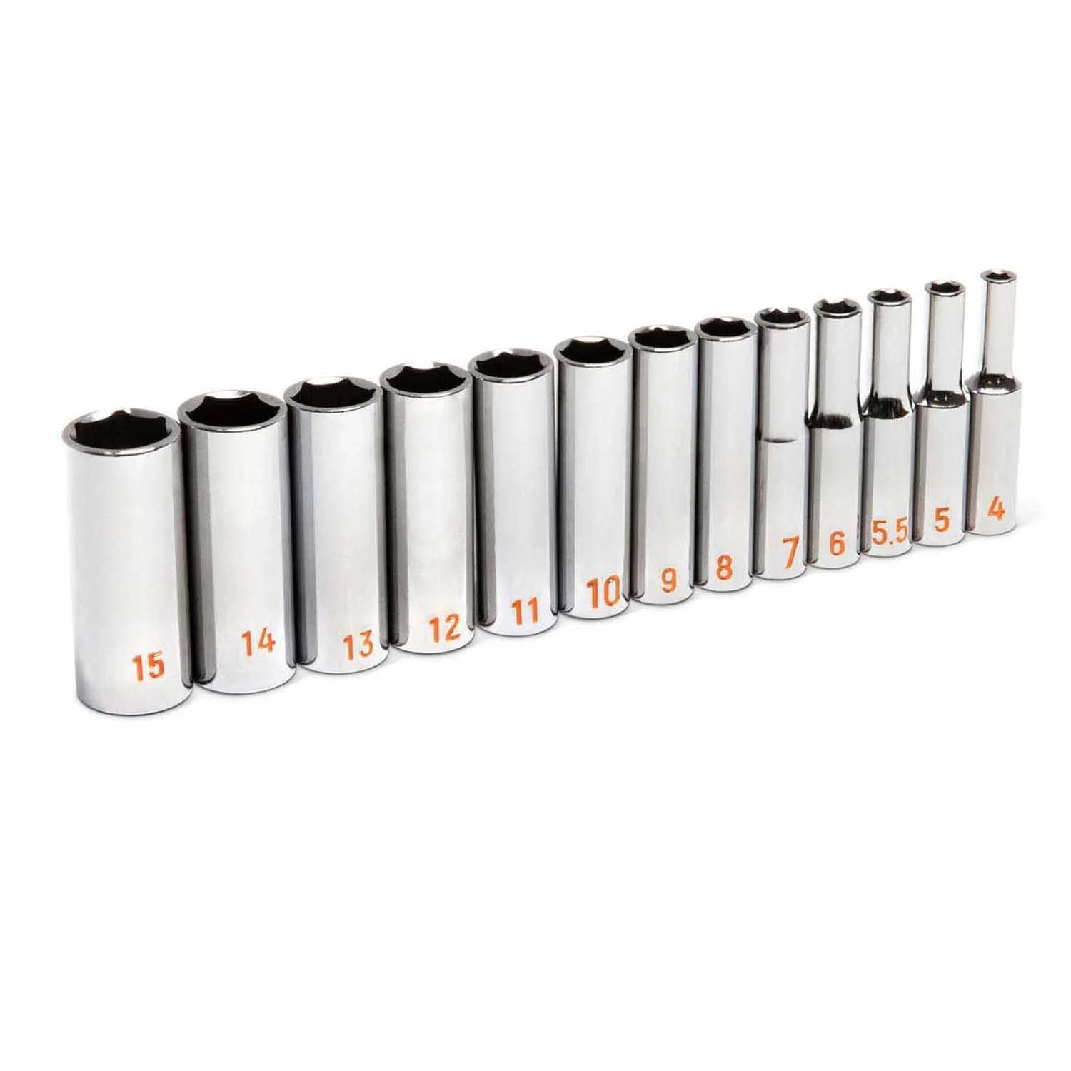 GearWrench 80304H 13 Piece 1/4" Drive 6 Point Metric Hi-Viz Deep Socket Set - Image 3