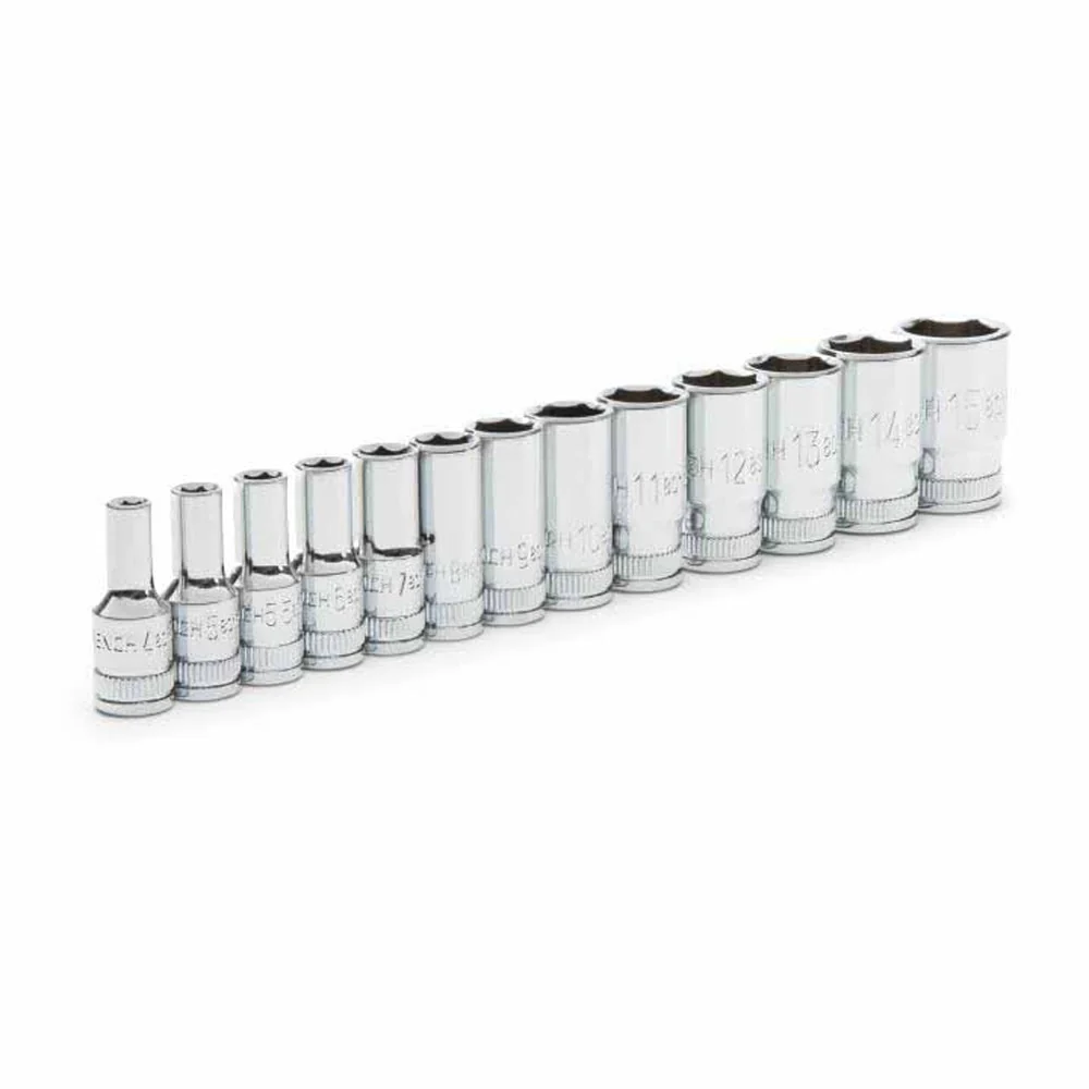 GearWrench 80304S-06 13 Piece 1/4" Drive 6 Point Mid Length Metric Socket Set - Image 7
