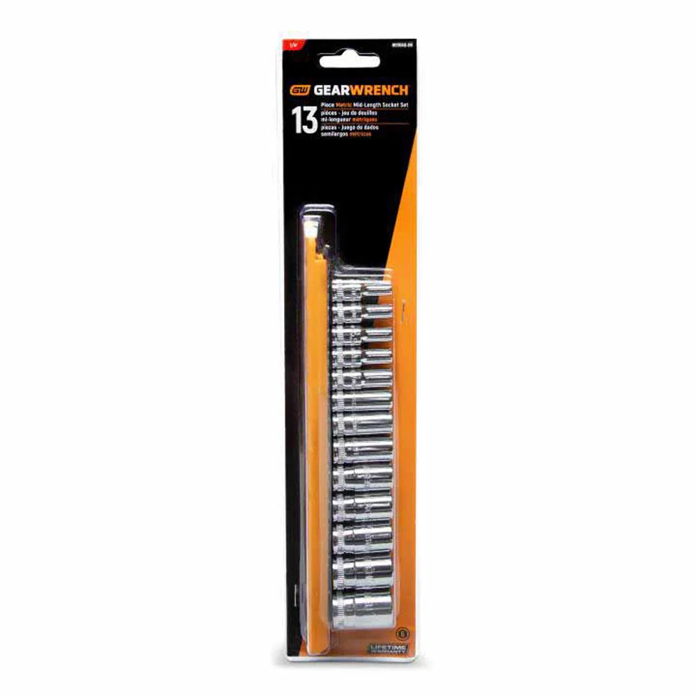 GearWrench 80304S-06 13 Piece 1/4" Drive 6 Point Mid Length Metric Socket Set - Image 8