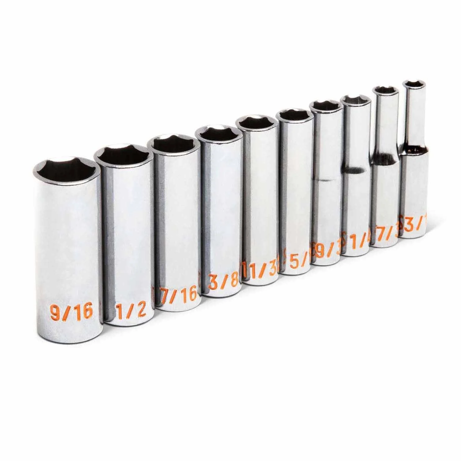 GearWrench 80305H 10 Piece 1/4" Drive 6 Point SAE Hi-Viz Deep Socket Set - Image 3