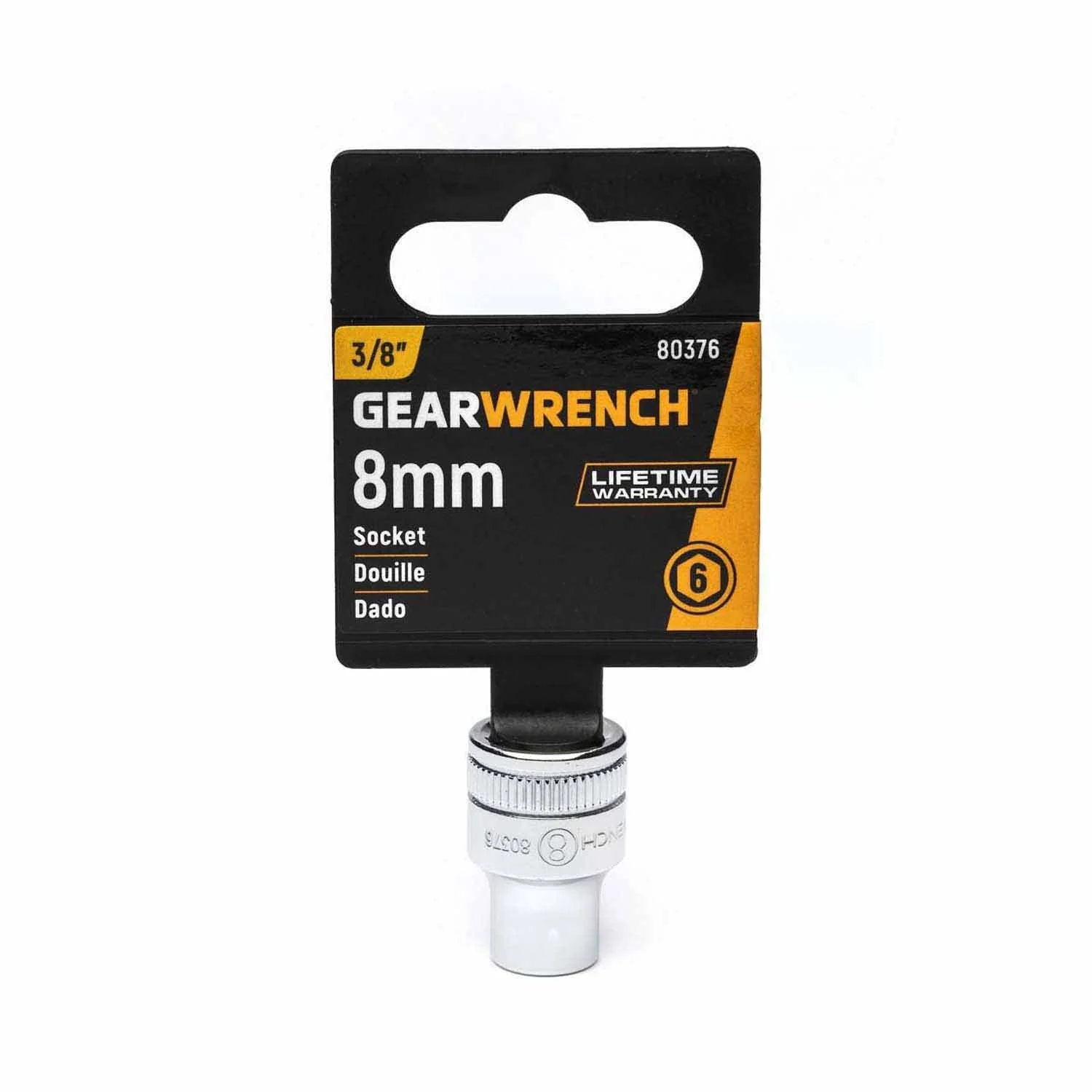 Gearwrench 80376 3/8" Drive 6 Point Standard Metric Socket 8mm - Image 2