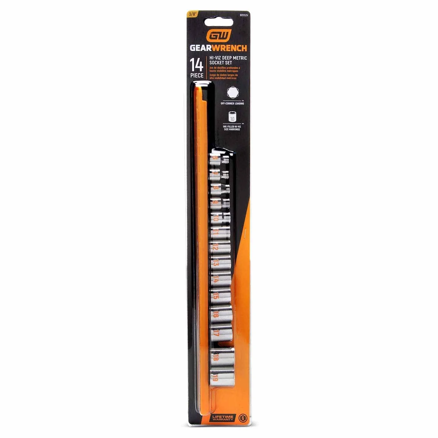 GearWrench 80552H 14 Piece 3/8" Drive 6 Point Metric Hi-Viz Socket Set - Image 6