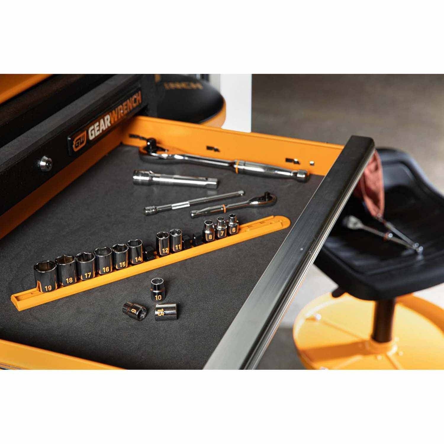 GearWrench 80552H 14 Piece 3/8" Drive 6 Point Metric Hi-Viz Socket Set - Image 8
