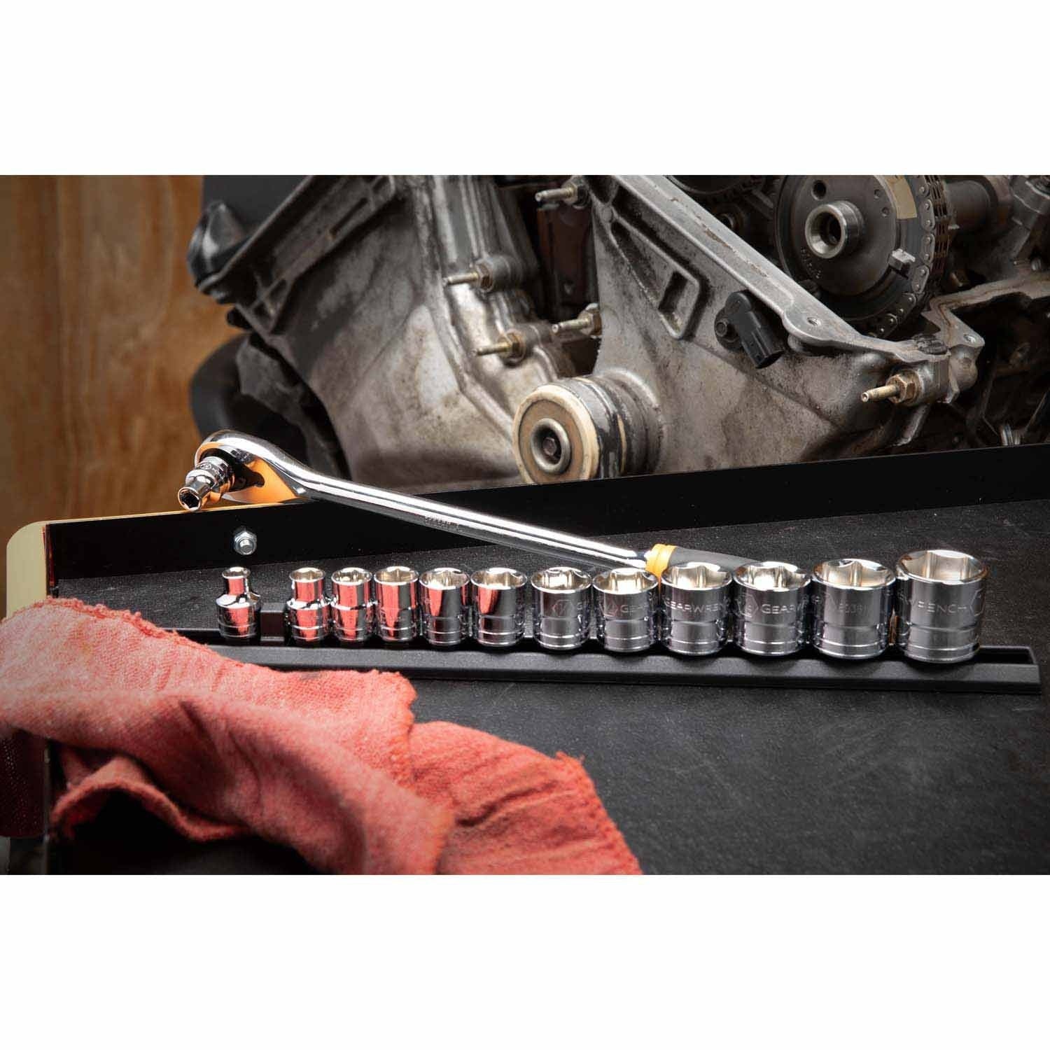 Gearwrench 80553 13 Pc. 3/8" Drive 6 Point Standard SAE Socket Set - Image 4