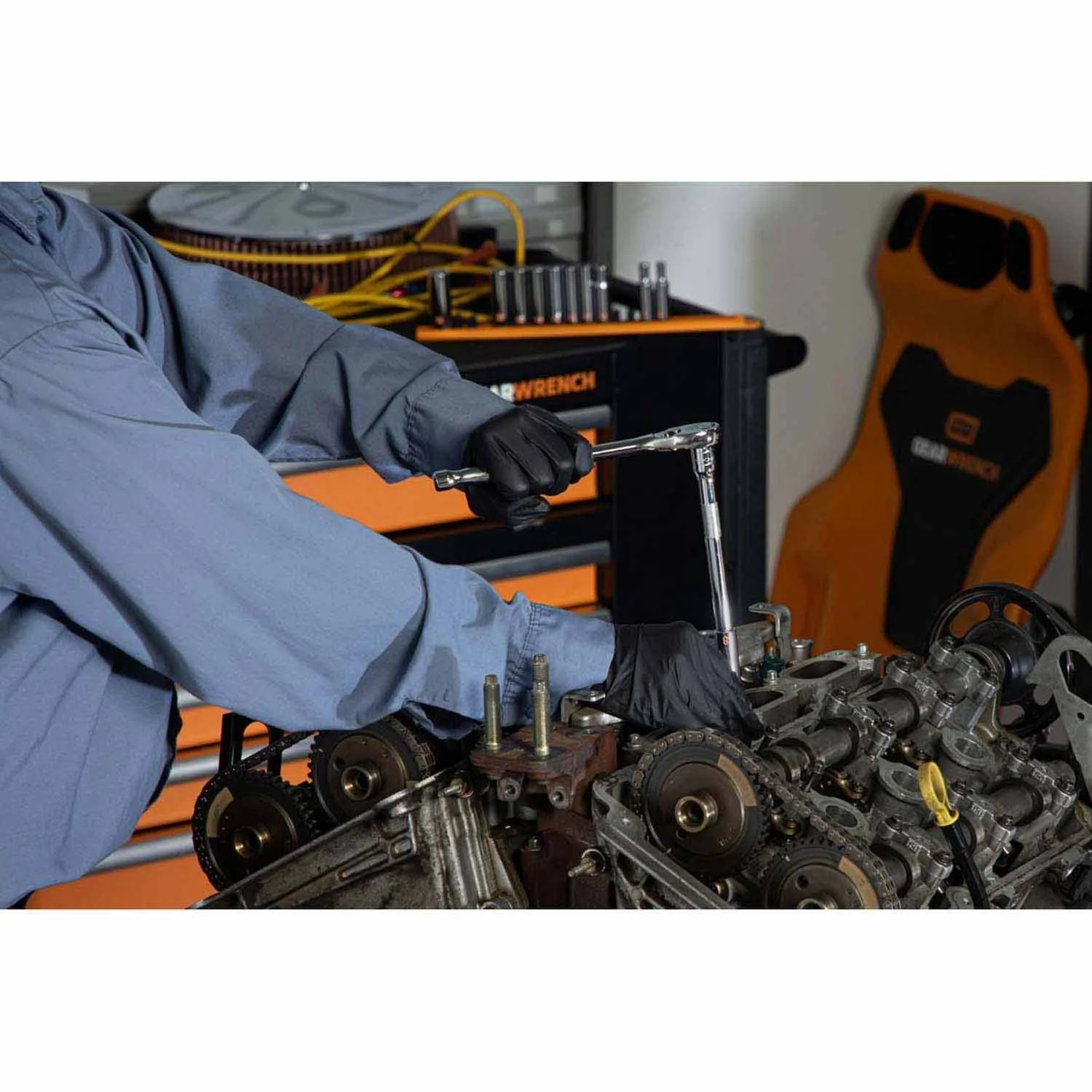 GearWrench 80554H 14 Piece 3/8" Drive 6 Point Metric Hi-Viz Deep Socket Set - Image 8