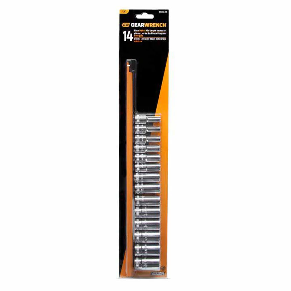 GearWrench 80554S-06 14 Piece 3/8" Drive 6 Point Mid Length Metric Socket Set - Image 8