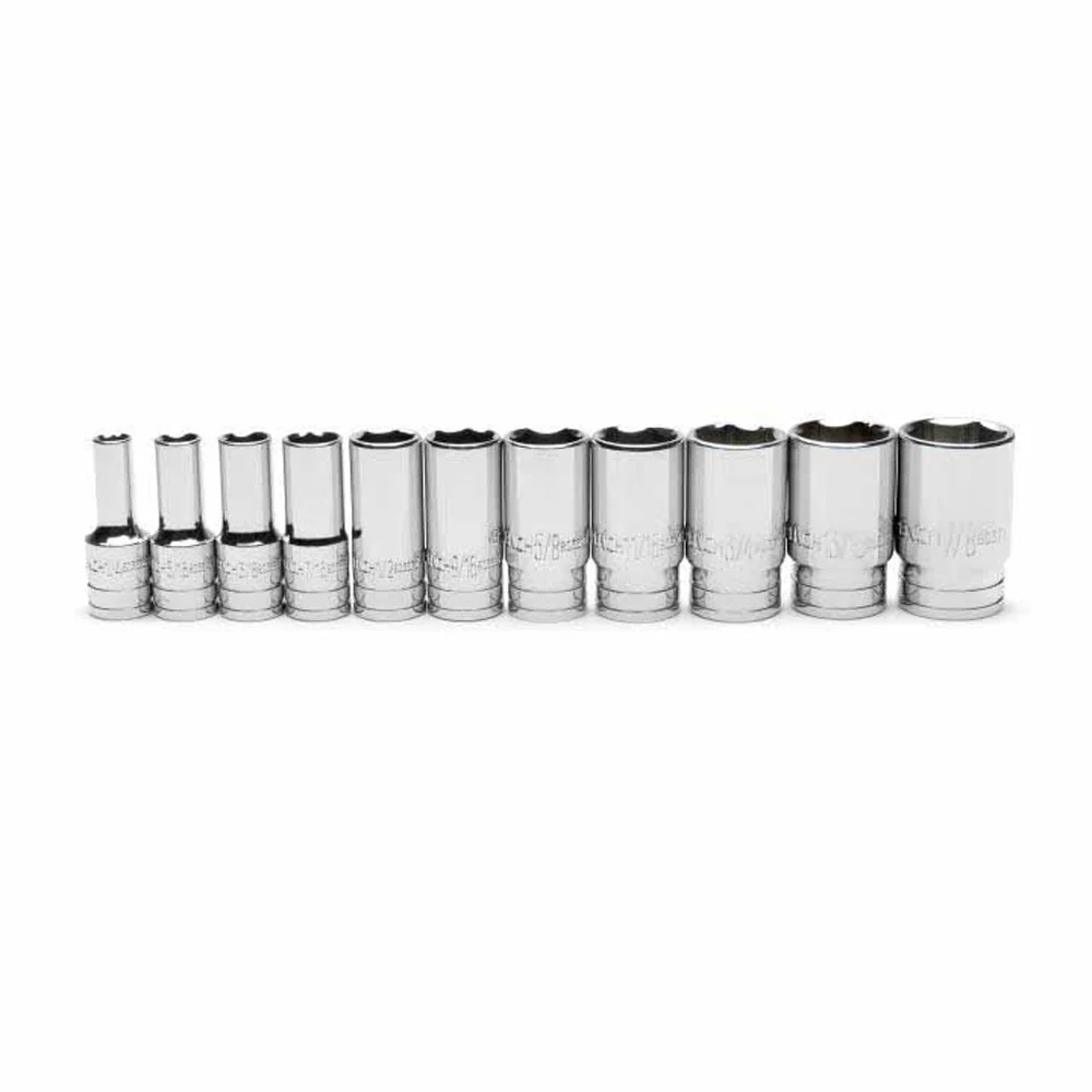 GearWrench 80555S-06 11 Piece 3/8" Drive 6 Point Mid Length SAE Socket Set - Image 6