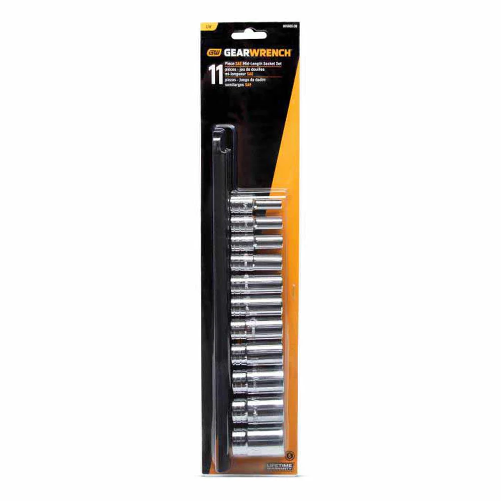 GearWrench 80555S-06 11 Piece 3/8" Drive 6 Point Mid Length SAE Socket Set - Image 7