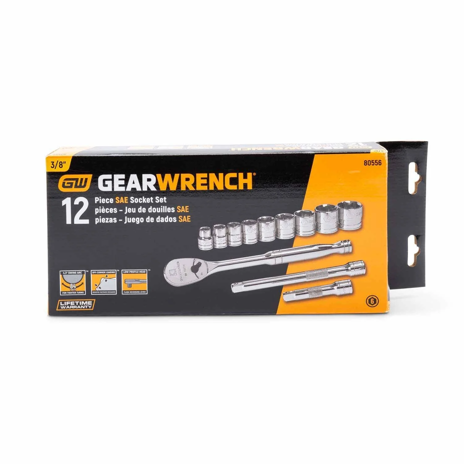 Gearwrench 80556 12 Pc. 3/8" Drive 6 Point Standard SAE Mechanics Tool Set - Image 2