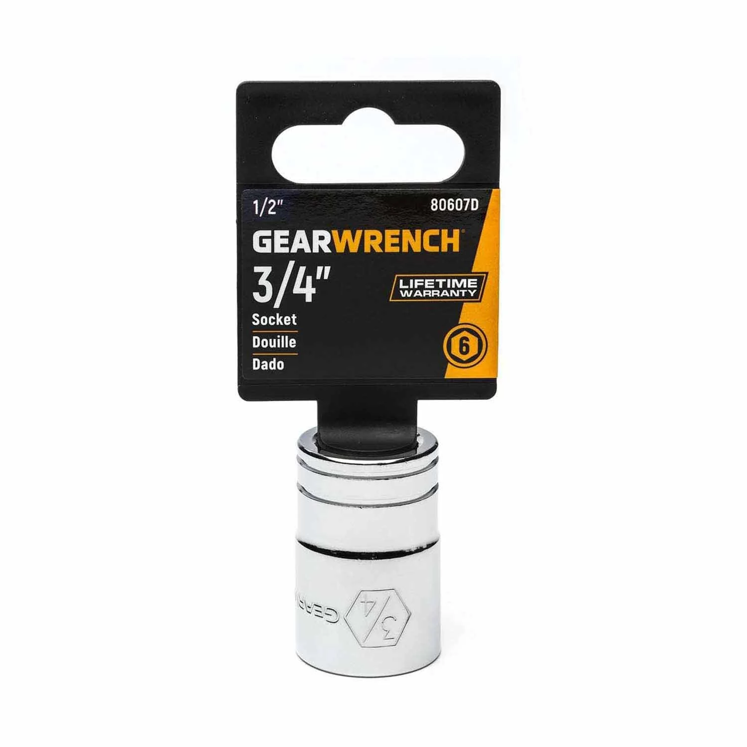 Gearwrench 80607D 1/2" Drive 6 Point Standard SAE Socket 3/4" - Image 2