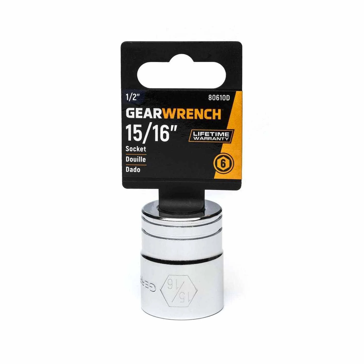 Gearwrench 80610D 1/2" Drive 6 Point Standard SAE Socket 15/16" - Image 2