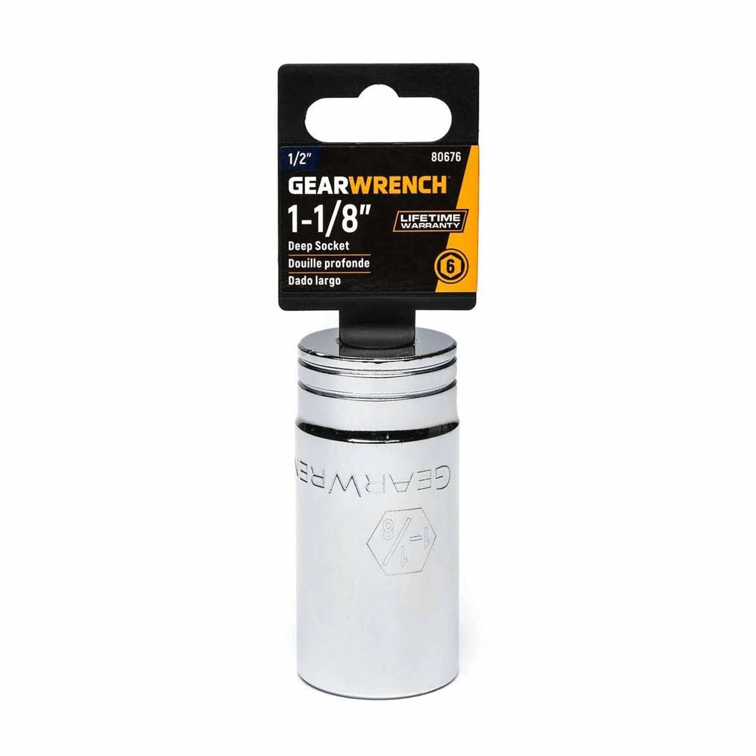 Gearwrench 80676 1/2" Drive 6 Point Deep SAE Socket 1-1/8" - Image 2