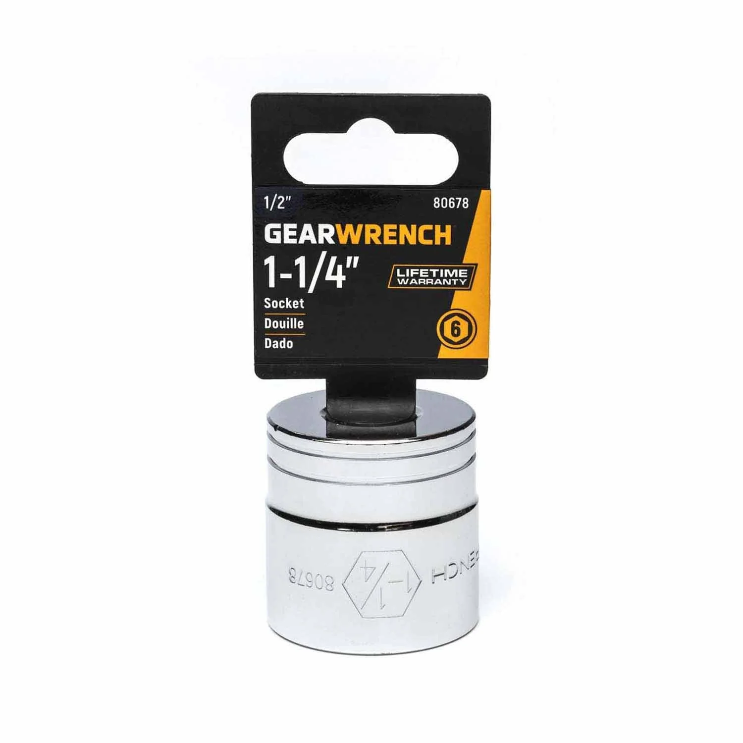 Gearwrench 80678 1/2" Drive 6 Point Standard SAE Socket 1-1/4" - Image 2