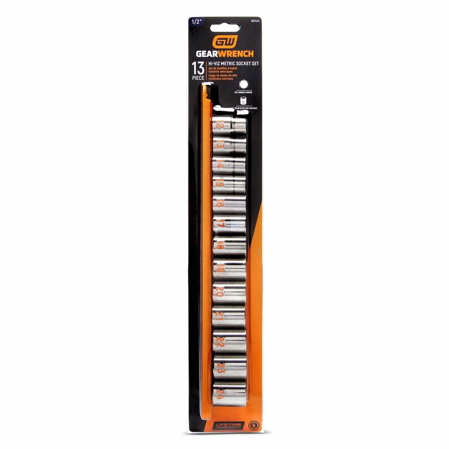 GearWrench 80702H 13 Piece 1/2" Drive 6 Point Metric Hi-Viz Socket Set - Image 6