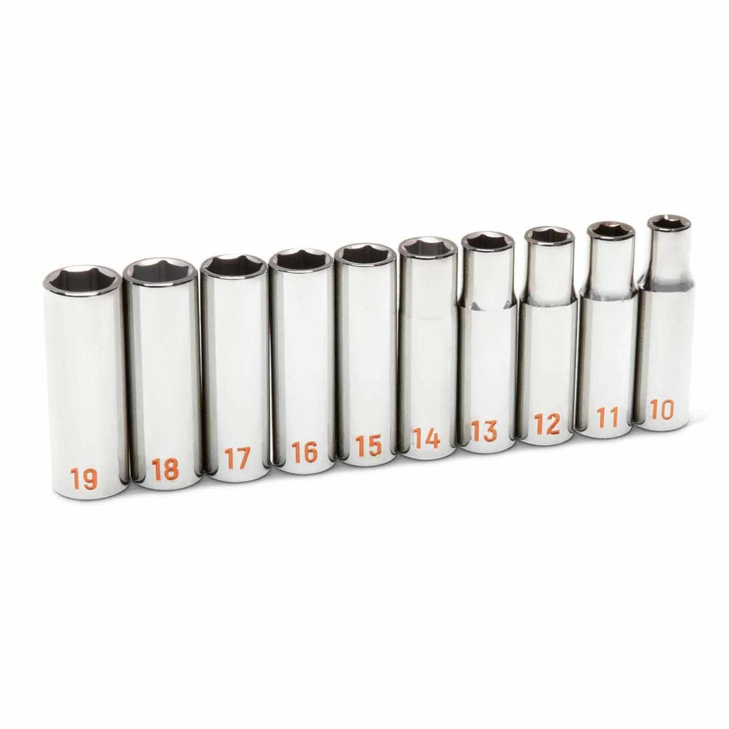 GearWrench 80704H 10 Piece 1/2" Drive 6 Point Metric Hi-Viz Deep Socket Set - Image 3