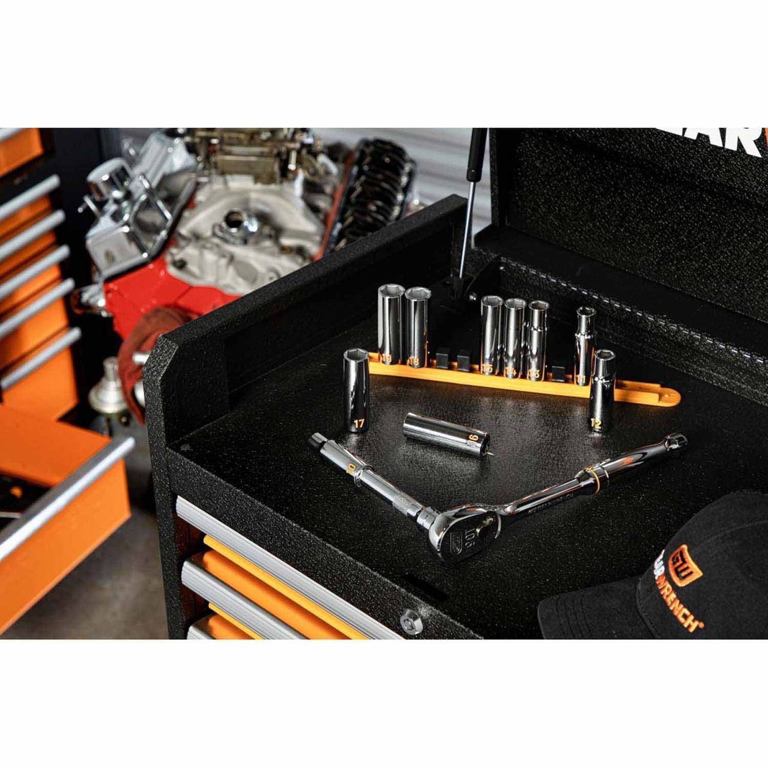 GearWrench 80704H 10 Piece 1/2" Drive 6 Point Metric Hi-Viz Deep Socket Set - Image 8