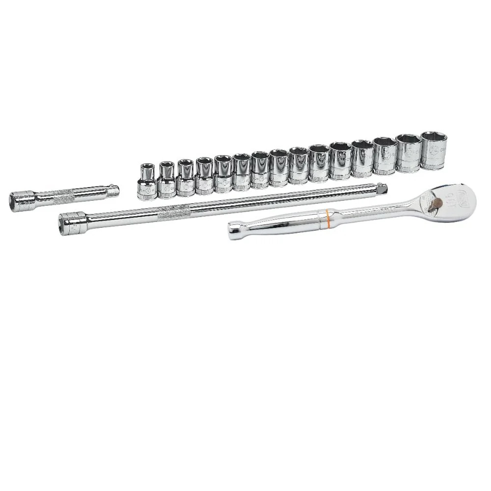 GearWrench 80708 18 Pc. 1/2" Drive 6 Point Standard Metric Mechanics Tool Set - Image 2