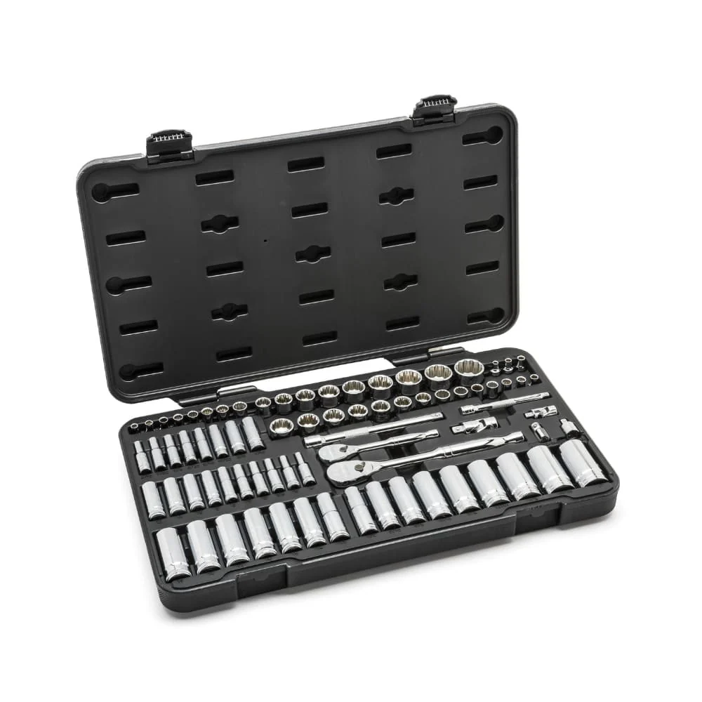 GearWrench 80948 76 Pc. 1/4" & 3/8" Drive 12 Point Standard & Deep SAE/Metric Mechanics Tool Set - Image 3