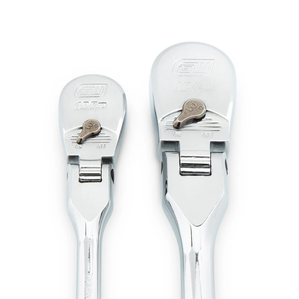 GearWrench 81204XP 2 Pc. 1/4" and 3/8" Drive 120XP Dual Material Flex Head Teardrop Ratchet Set - Image 3