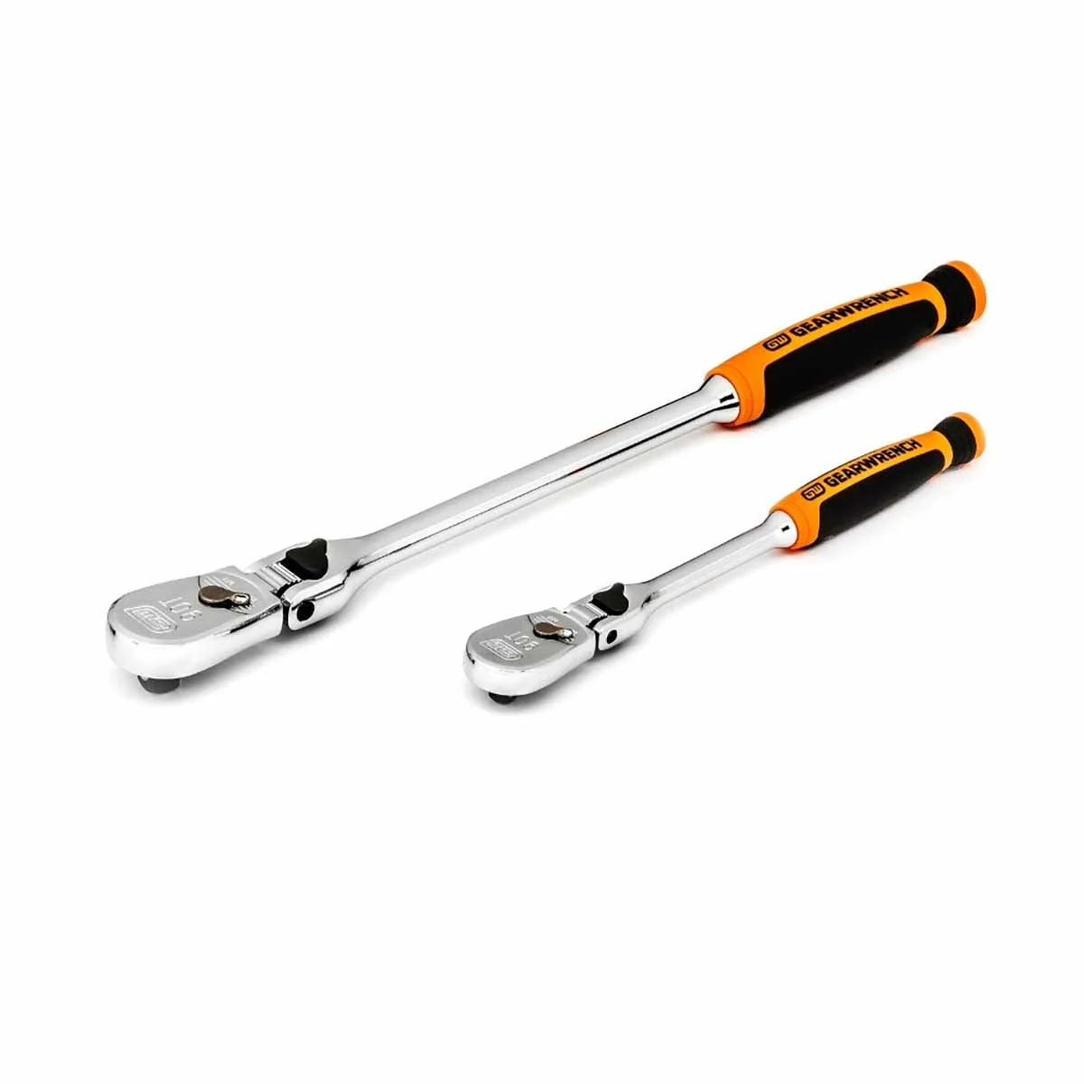 GearWrench 81275T 2 Pc. 1/4" & 3/8" Drive 90-Tooth Dual Material Locking Flex Head Teardrop Ratchet Set - Image 2