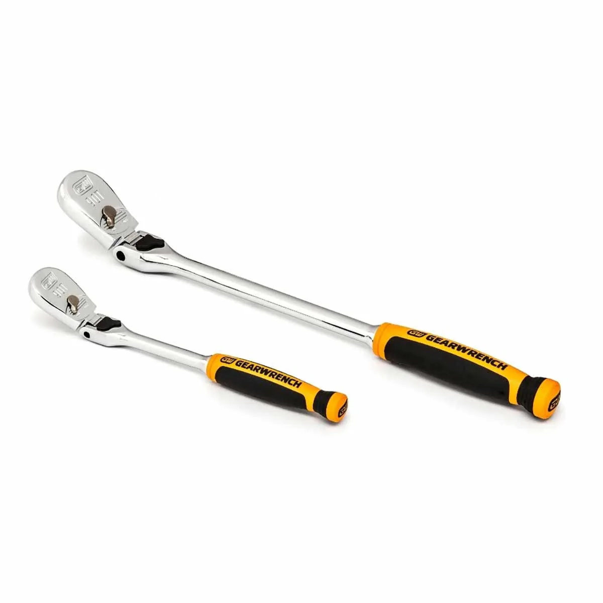 GearWrench 81275T 2 Pc. 1/4" & 3/8" Drive 90-Tooth Dual Material Locking Flex Head Teardrop Ratchet Set - Image 3