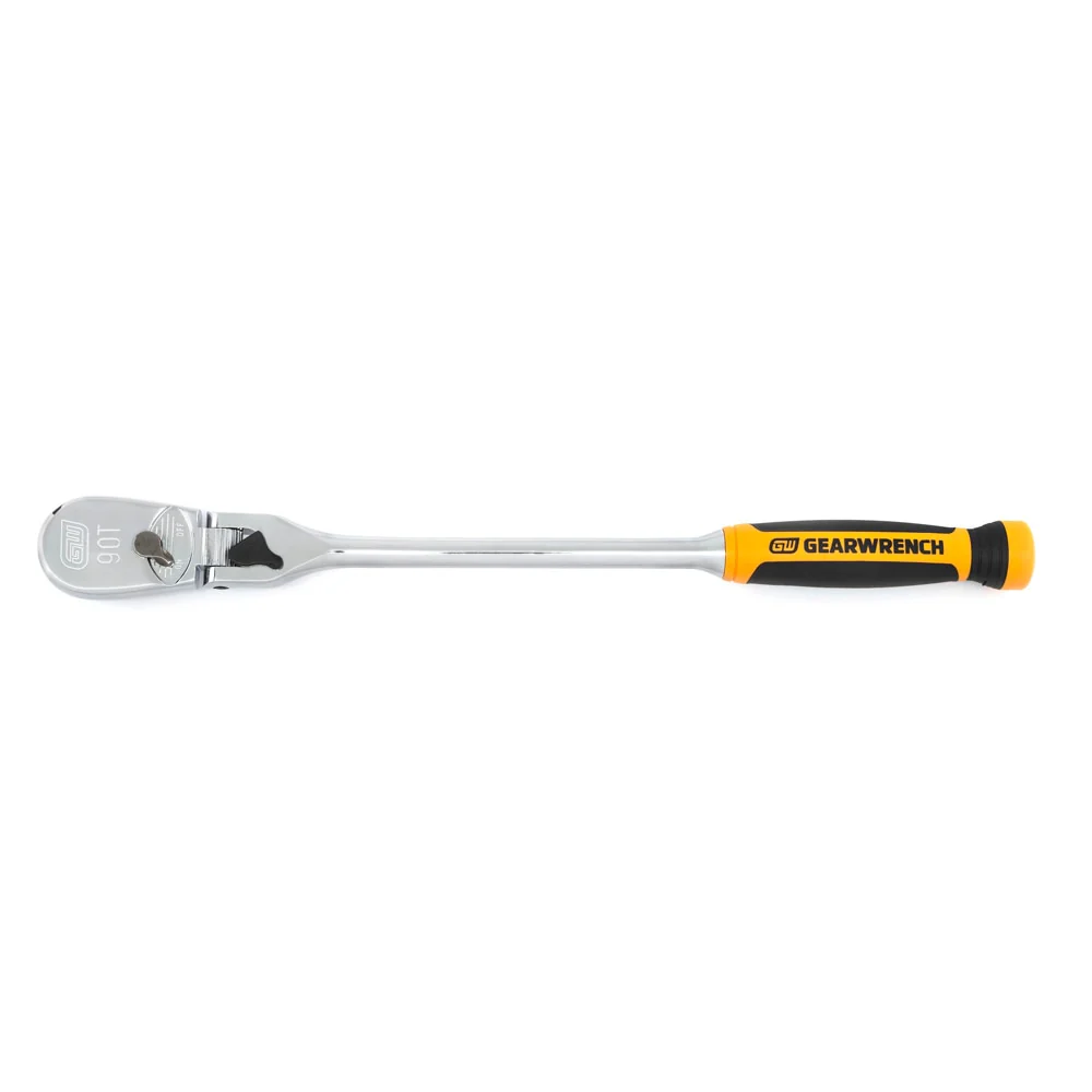 GearWrench 81298T 3 Pc. 1/4", 3/8" & 1/2" Drive 90-Tooth Dual Material Locking Flex Head Ratchet Set - Image 4