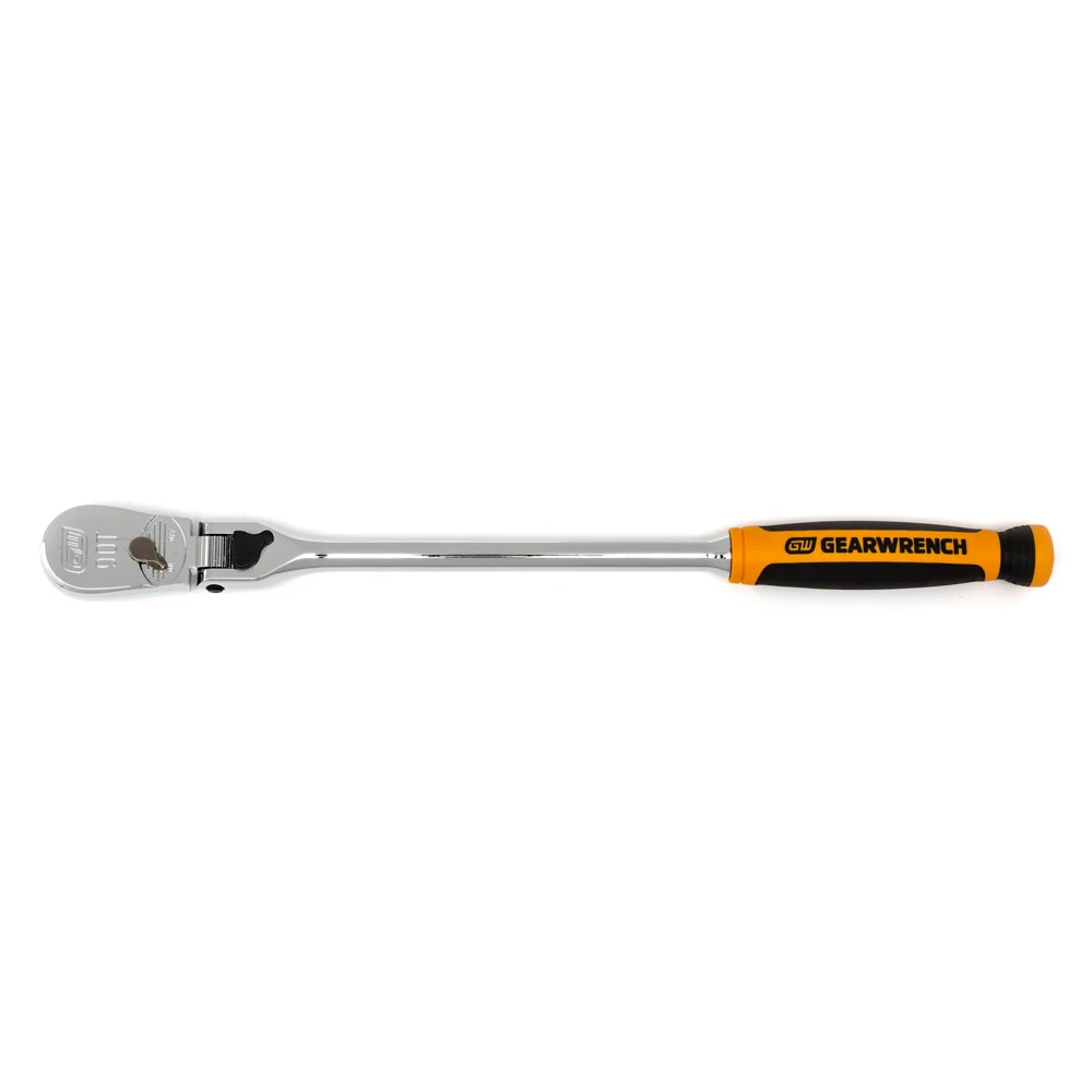 GearWrench 81298T 3 Pc. 1/4", 3/8" & 1/2" Drive 90-Tooth Dual Material Locking Flex Head Ratchet Set - Image 5