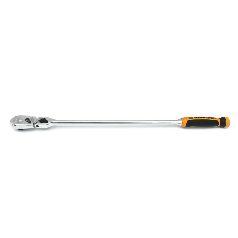 GEARWRENCH 81372T 1/2 Inch Drive 90-Tooth Locking Flex Head Teardrop Ratchet, Dual Material Grip, 24 Inch Length - Image 4