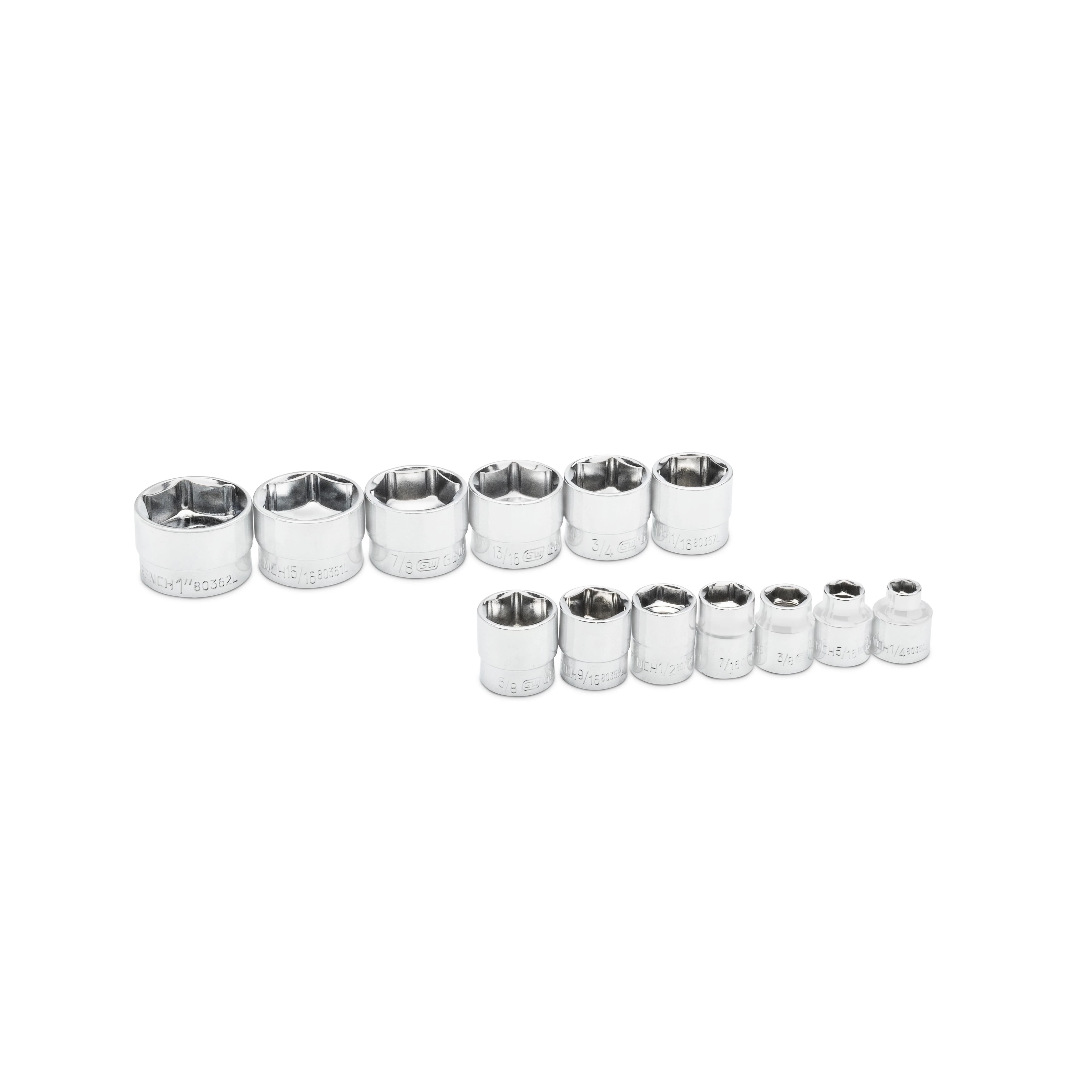 GearWrench 81397 13 Piece 3/8" Drive 6 Point Stubby Socket Set SAE - Image 4