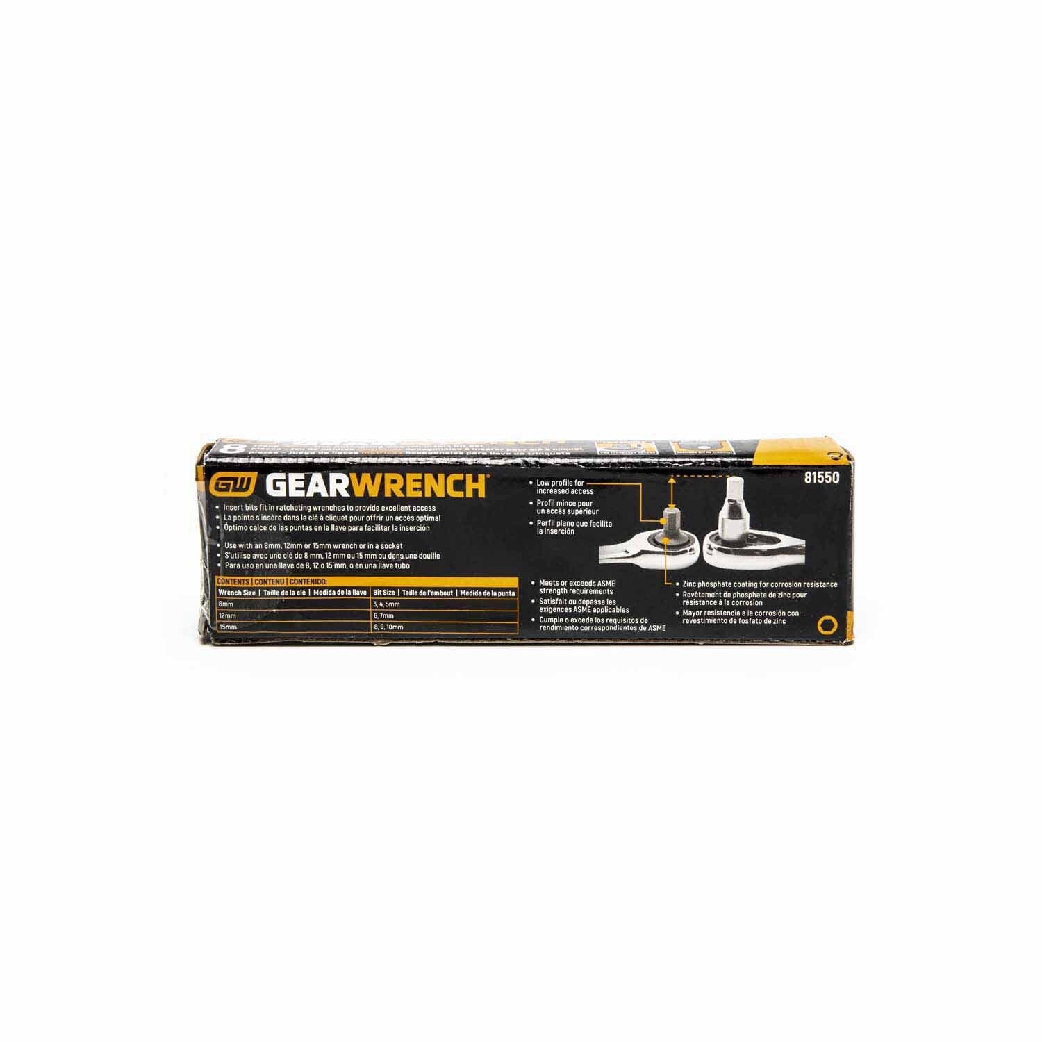 Gearwrench 81550 8 Pc. Metric Hex Insert Bit Set for 6 & 12 Point Wrenches - Image 4