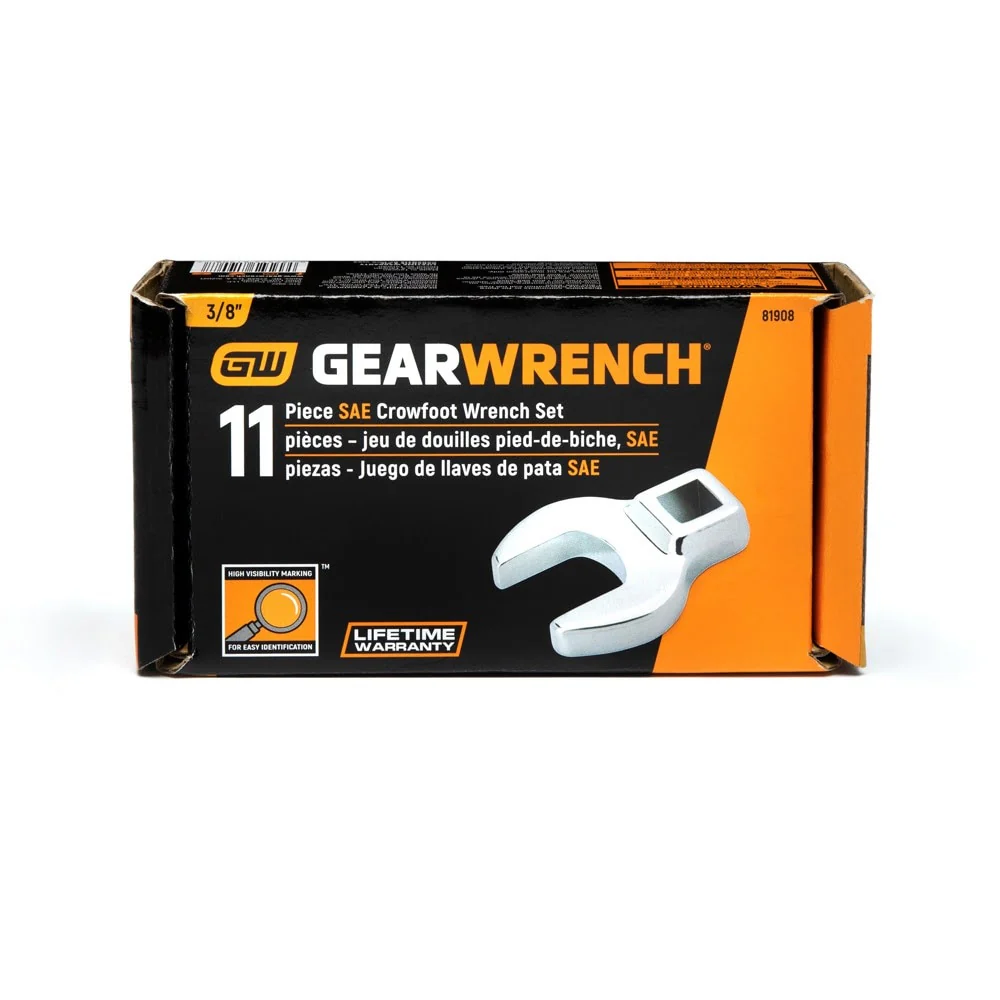GearWrench 81908 11 Pc. 3/8" Drive Crowfoot SAE Wrench Set - Image 4