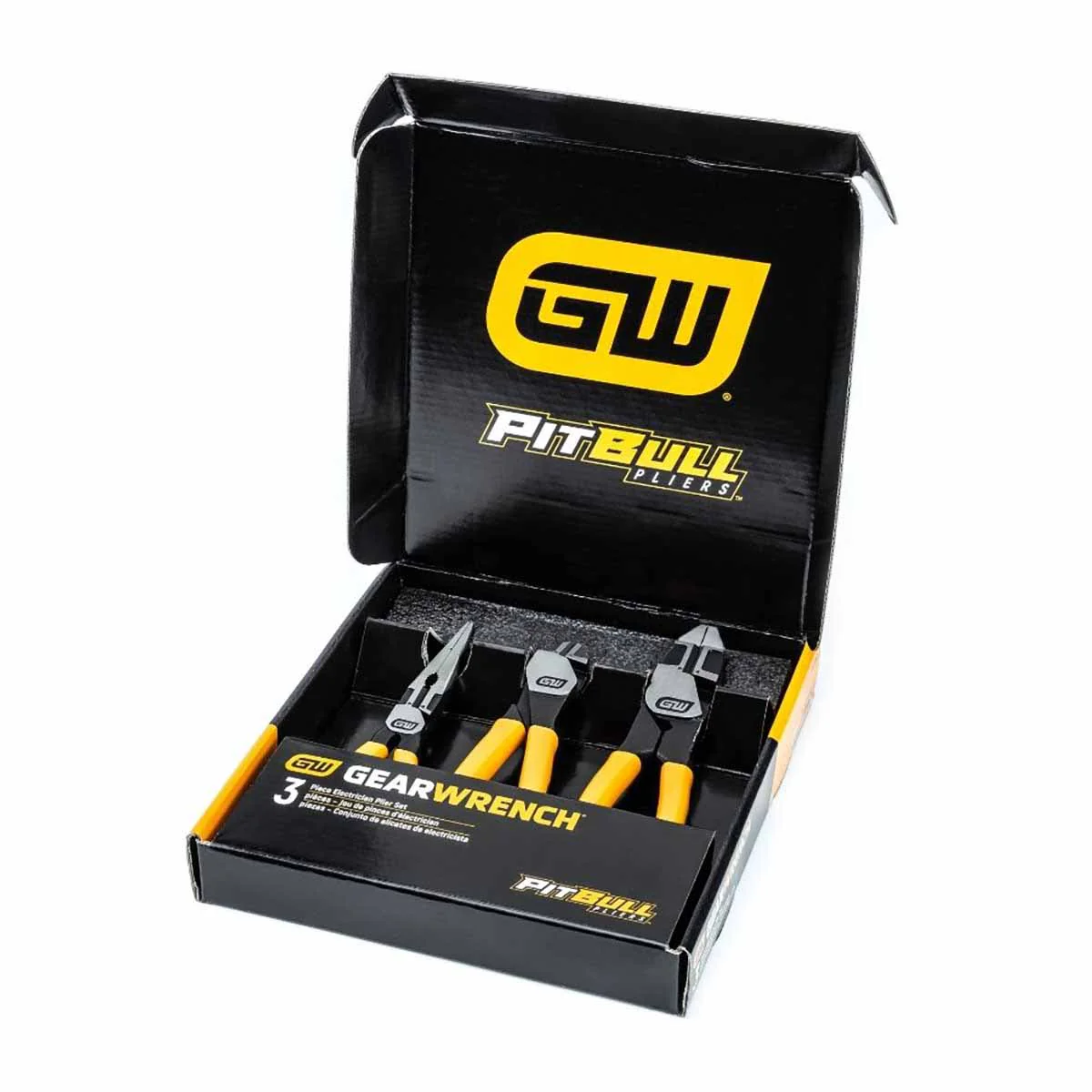 GearWrench 82202 3 Pc. Pitbull Dipped Handle Electrician's Plier Set - Image 2