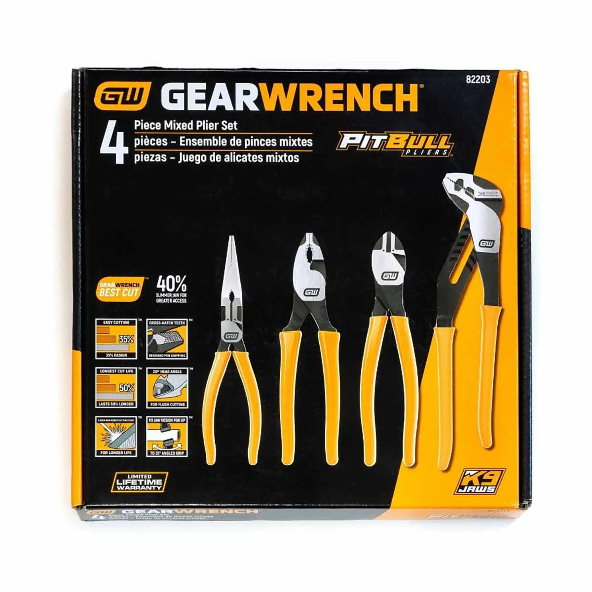GearWrench 82203 4 Pc. Pitbull Dipped Handle Mixed Plier Set - Image 3