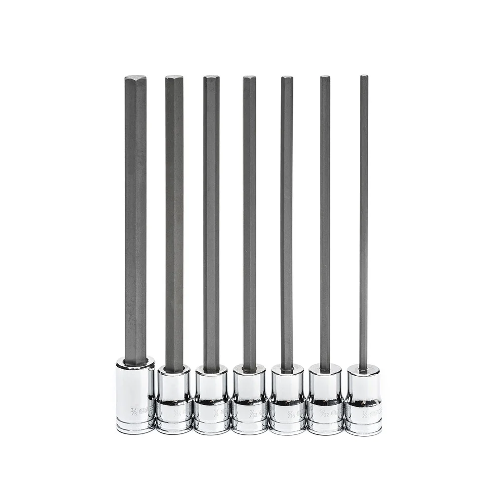 GearWrench 82537 7 Pc. 3/8" Drive Long Length Hex Bit SAE Socket Set - Image 2