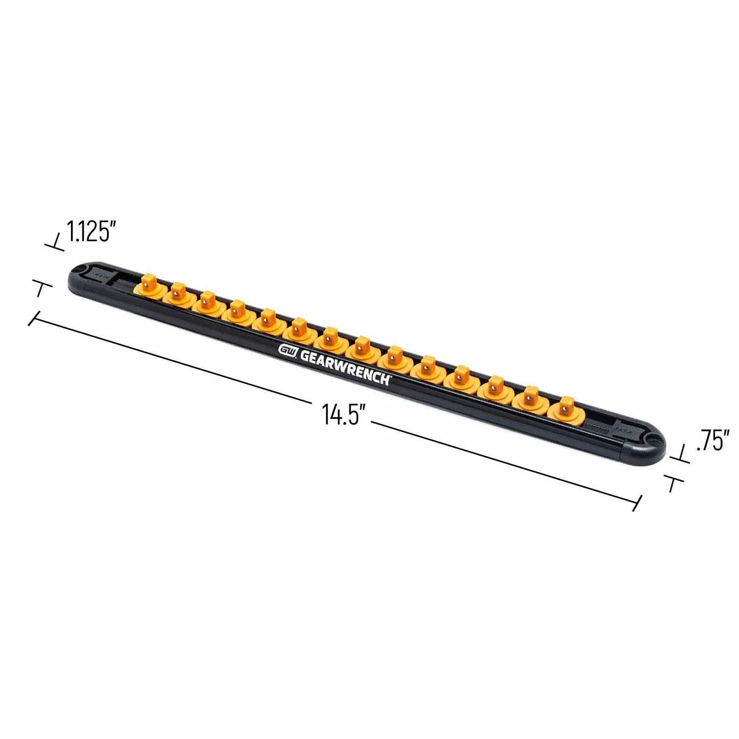 Gearwrench 83126 1/4" Drive Magnetic Socket Rail with 14 Clips - Image 2