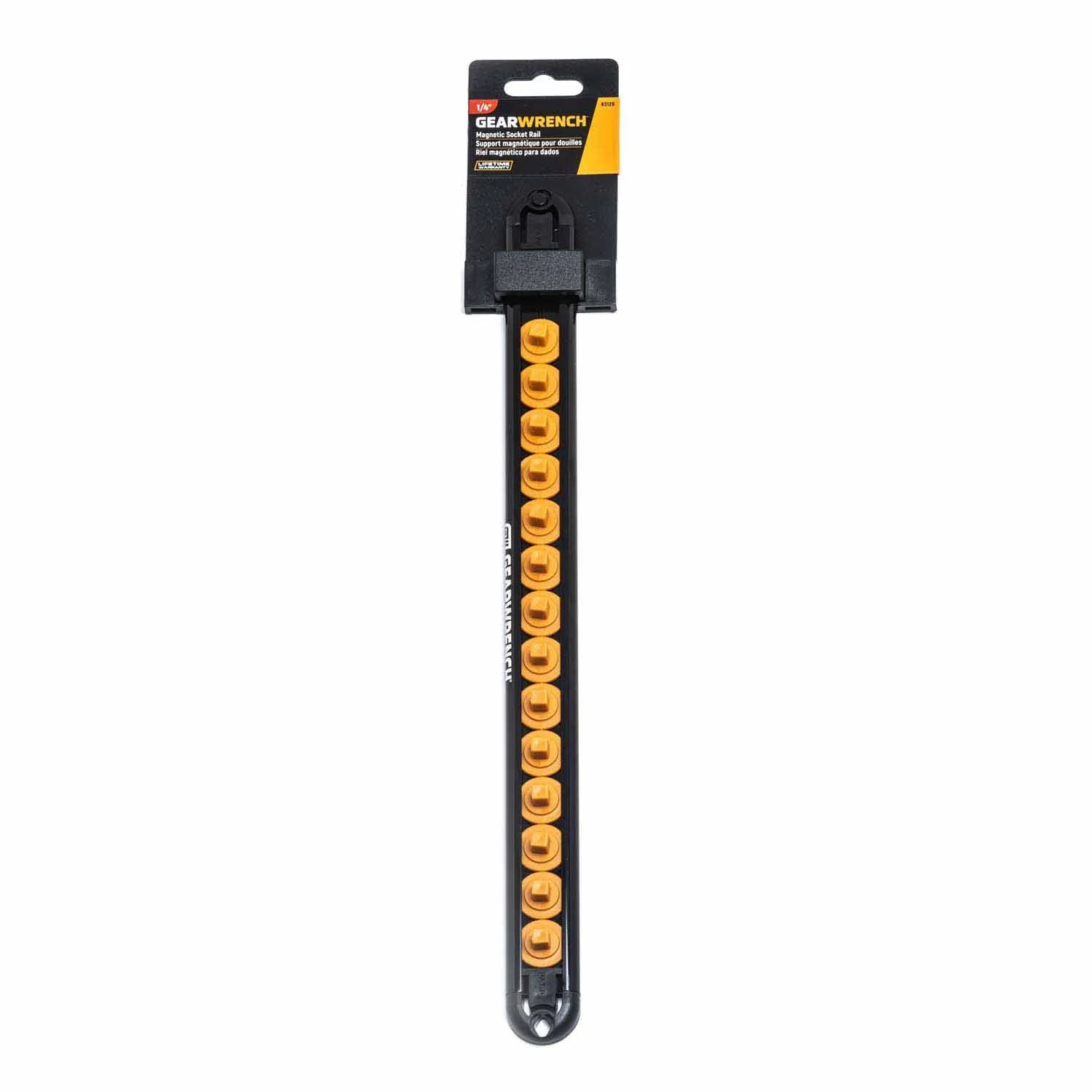 Gearwrench 83126 1/4" Drive Magnetic Socket Rail with 14 Clips - Image 3