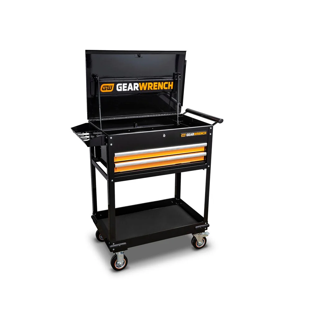 GearWrench 83167 32" 2 Drawer Black & Orange Utility Cart - Image 2