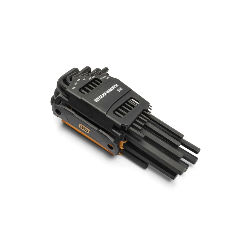 GearWrench 83504 26 Piece Long Arm SAE/Metric Hex Key Set - SAE and Metric, Alloy Steel, Chamfered Edges, Caddy Included - Image 5