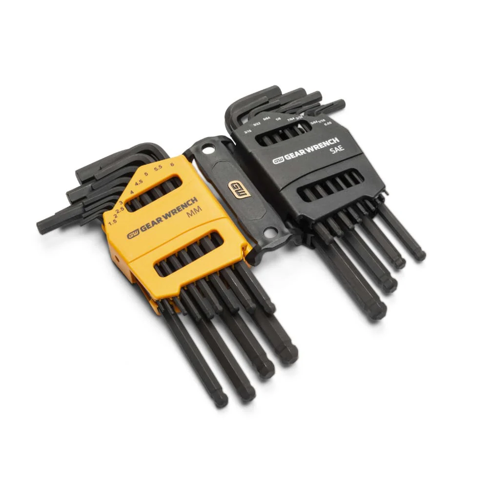 GearWrench 83505 26 Piece SAE/Metric Ball End Long Arm Hex Key Set - Ball End, Long Arm, SAE & Metric Sizes - Image 2