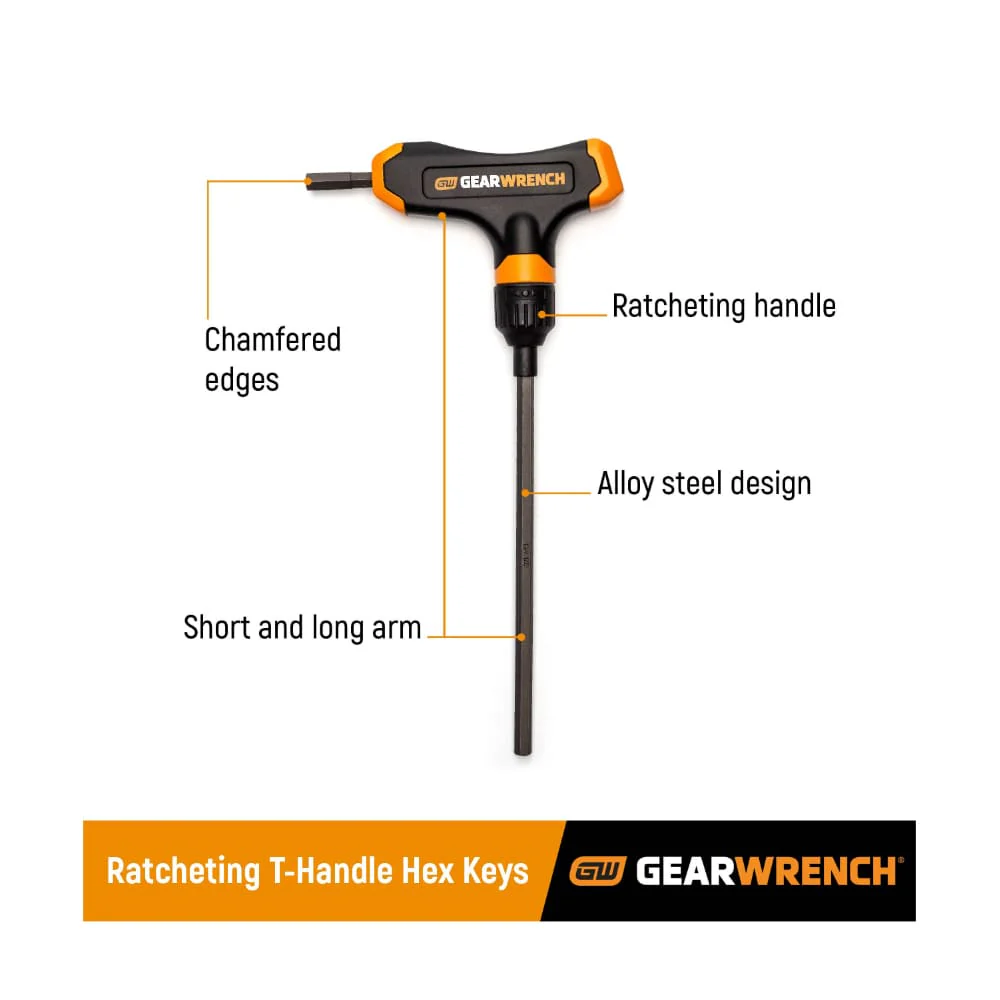 GearWrench 83518 33 Piece Ratcheting T-Handle Hex Key Set - Image 2