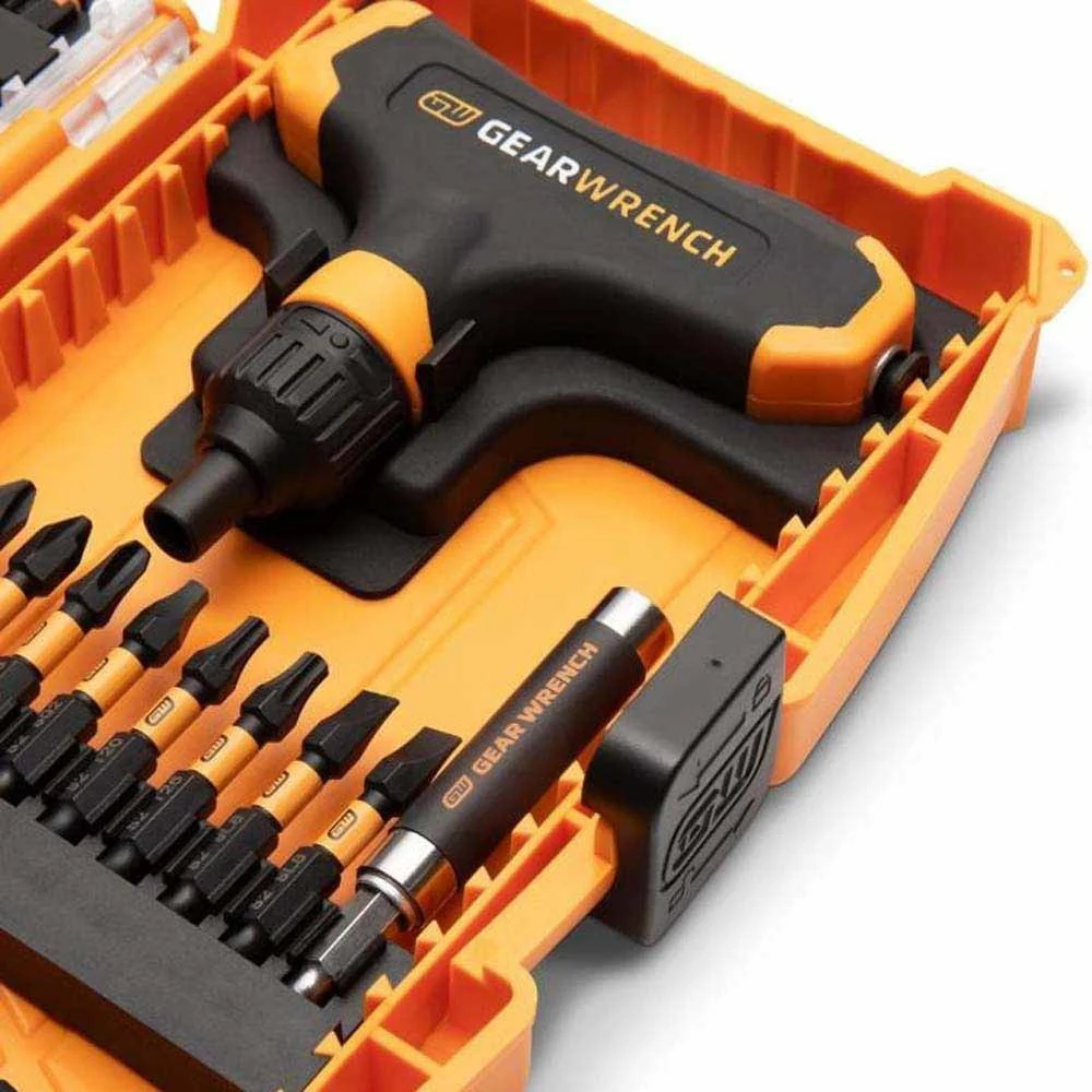 Gearwrench 83535 51 Piece 1/4" Hex Micro Bits Set with Ratcheting T-Handle - Image 2