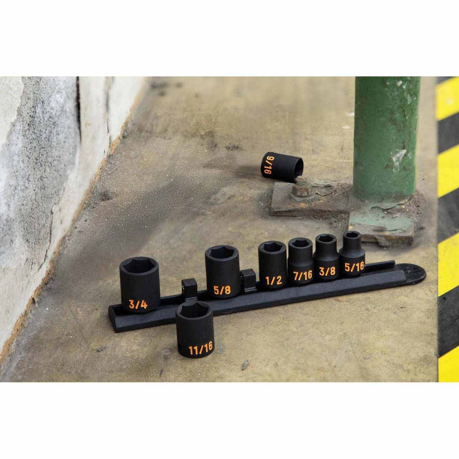 GearWrench 84910H 8 Piece 3/8" Drive 6 Point SAE Hi-Viz Impact Socket Set - Image 7