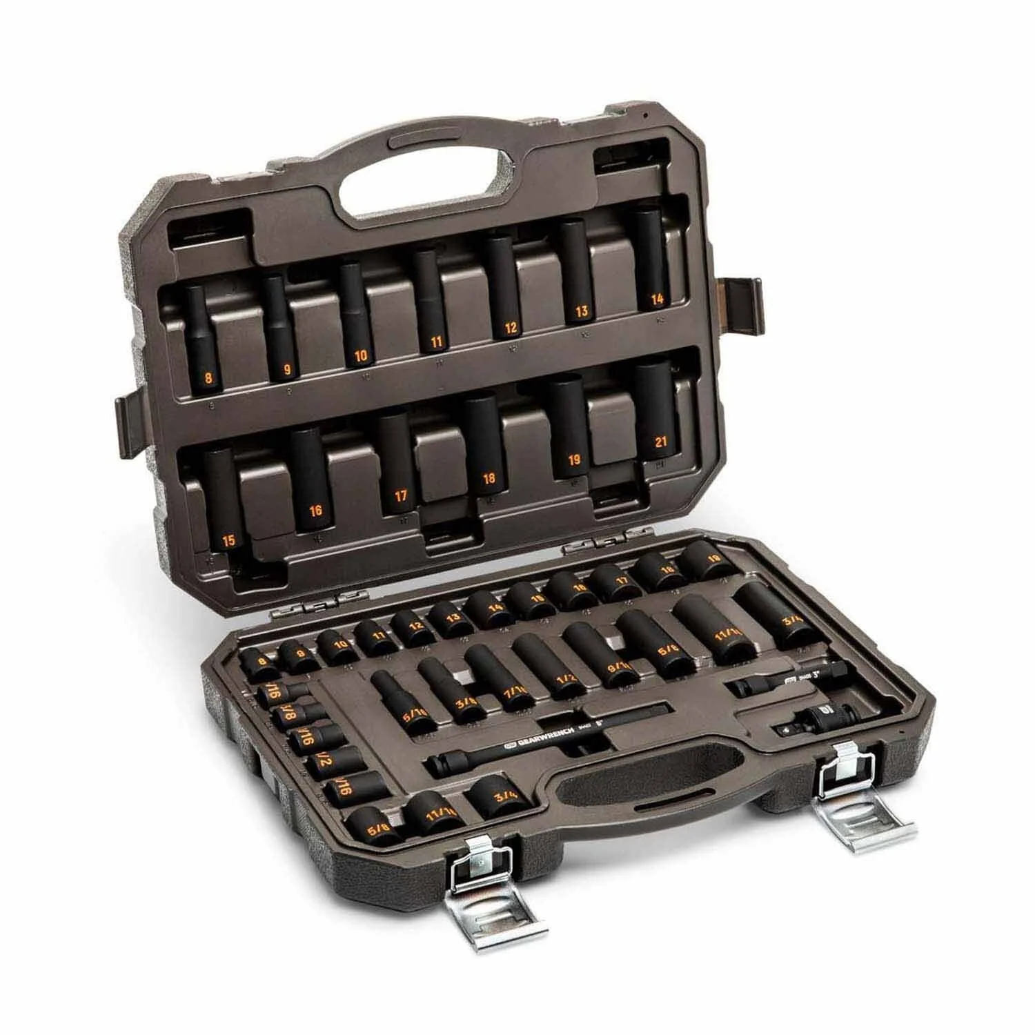 GearWrench 84916H 44 Piece 3/8" Drive 6 Point Standard & Deep Impact SAE/Metric Hi-Viz Socket Set - Image 3