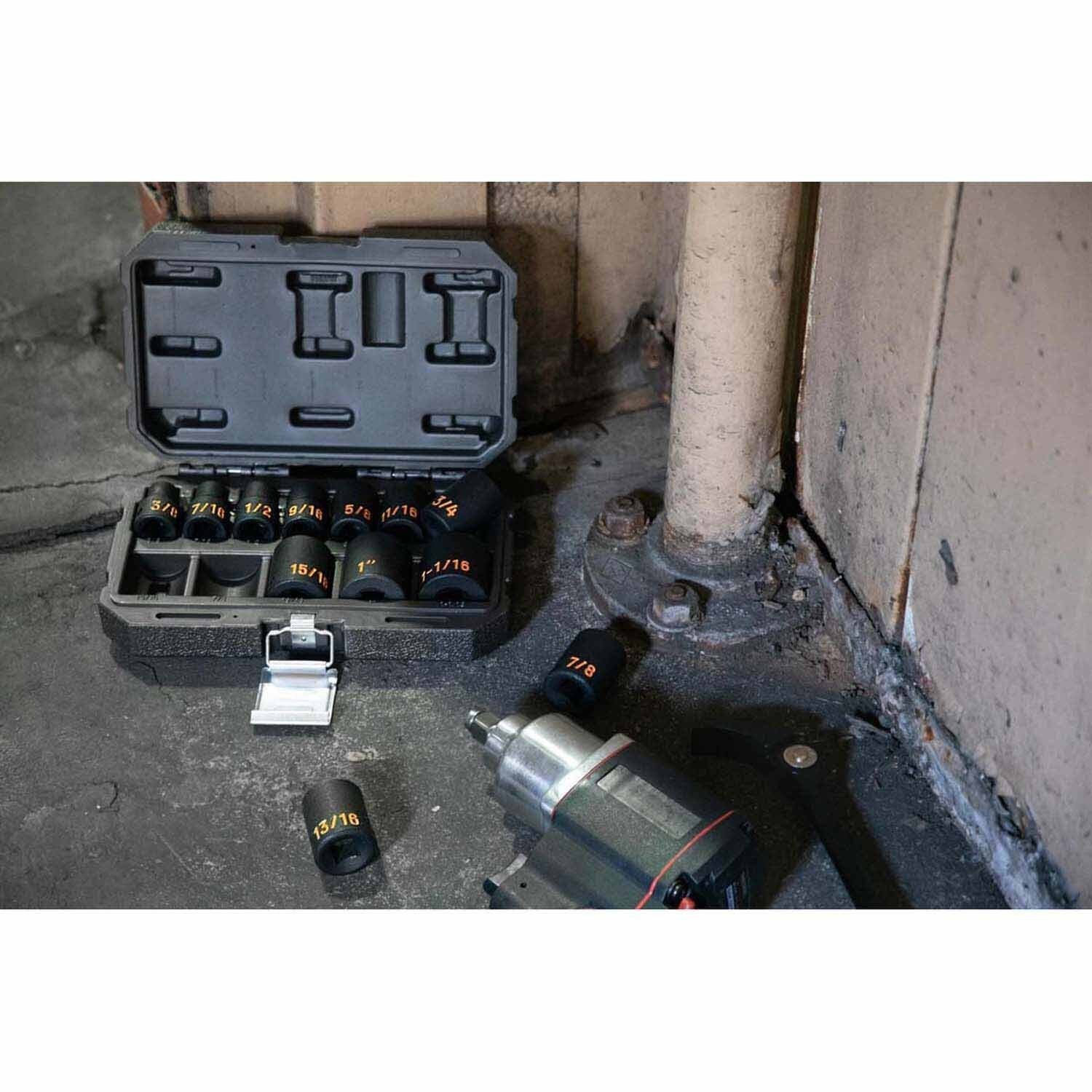 GearWrench 84931H 12 Piece 1/2" Drive 6 Point SAE Hi-Viz Impact Socket Set - Image 7