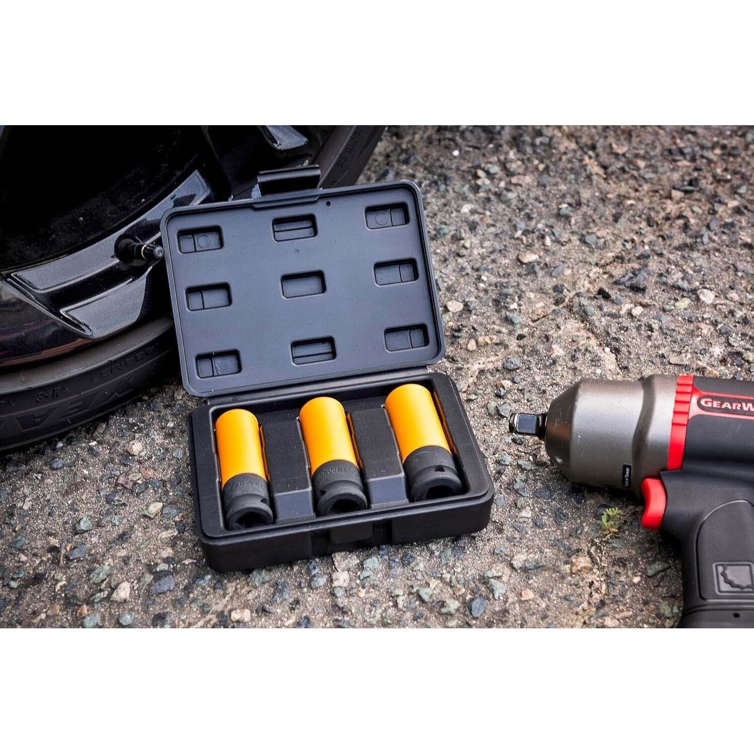 GearWrench 84946 3 Pc. 1/2" Drive High-Strength Wheel Protector Impact Metric Socket Set - Image 7